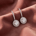 18K Round Diamond Drop Earrings — AI cloth, in-house