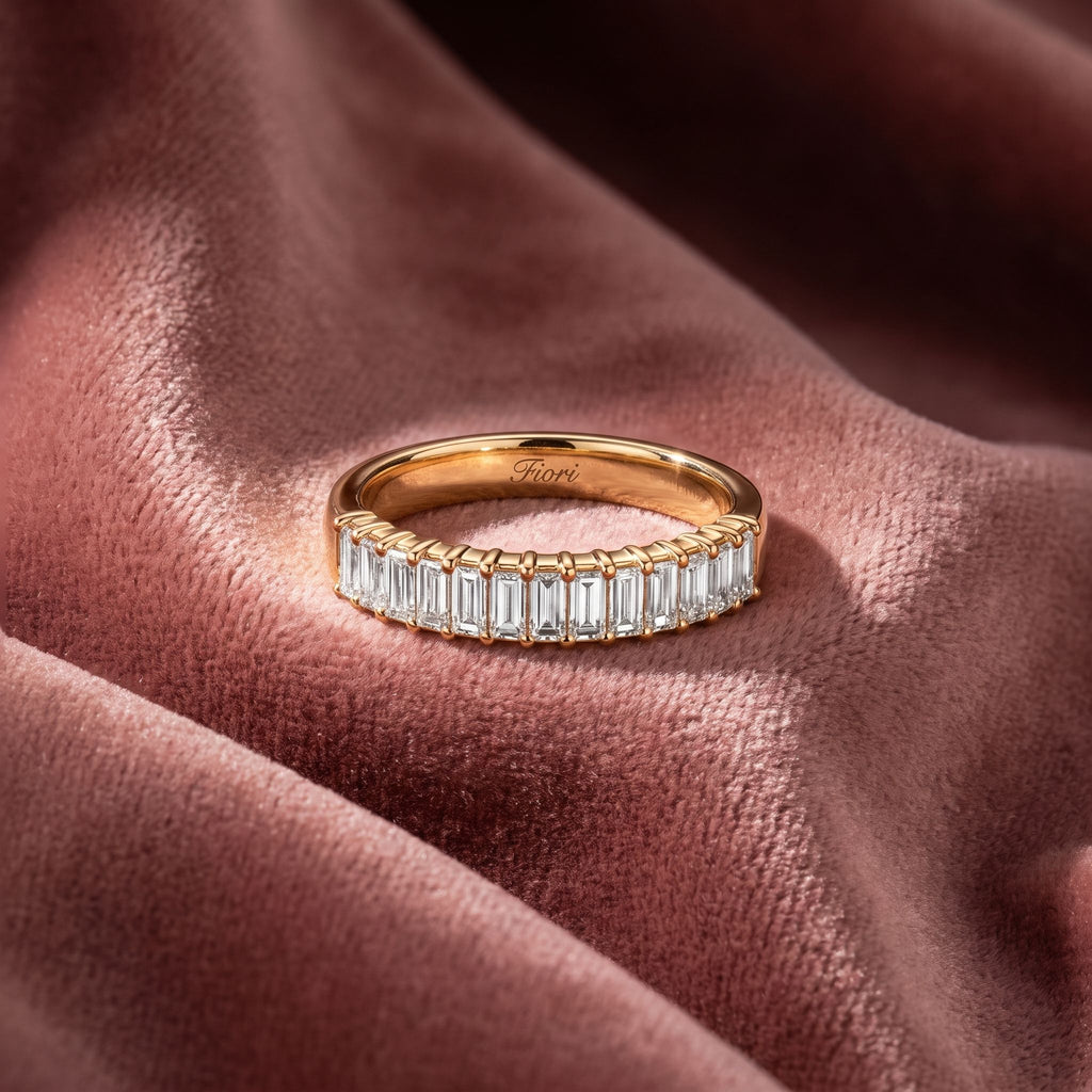 18K Eternity Baguette Diamond Ring — AI cloth, in-house