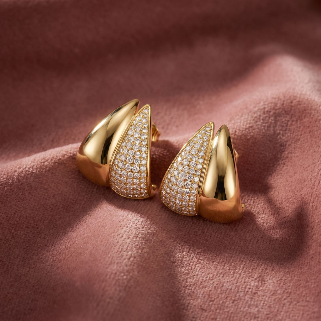 14K Bespoke Diamond Earrings — AI cloth, in-house
