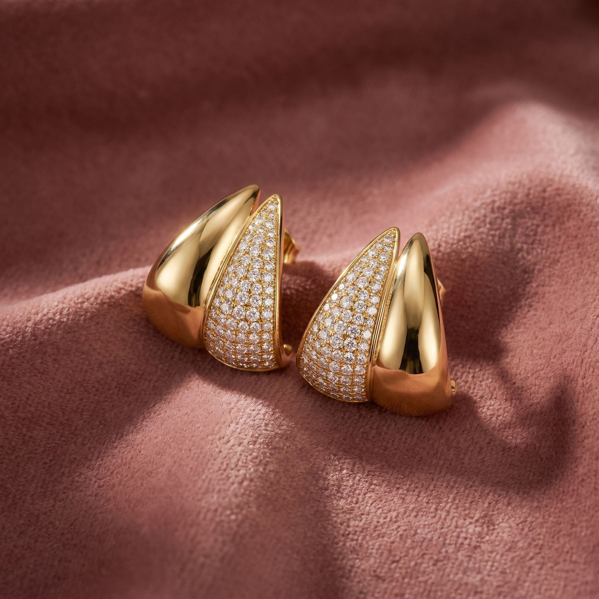 14K Bespoke Diamond Earrings — AI cloth, in-house