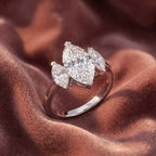 18K Trilogy Marquise Diamond Ring — AI cloth, in-house