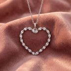 18K Heart Round Diamond Pendant — AI cloth, in-house