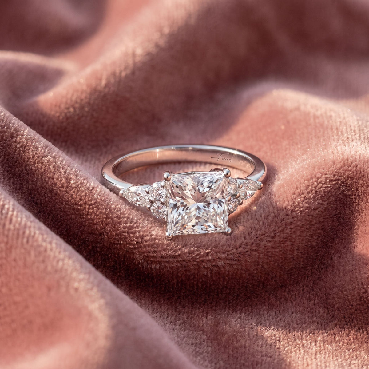 18K Bespoke Princess Diamond Ring — AI cloth, in-house