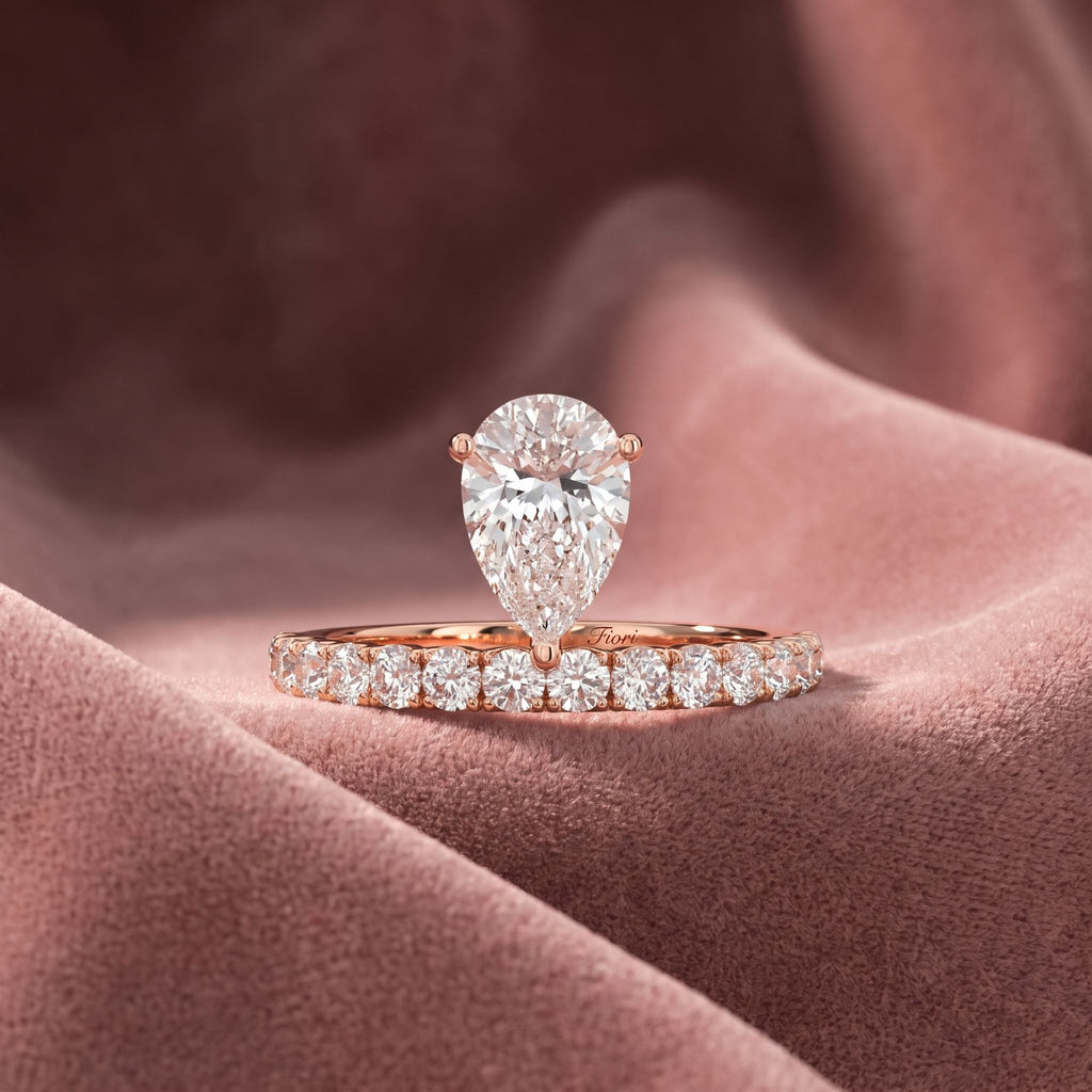 18K Bespoke Pear Diamond Ring — AI cloth, in-house