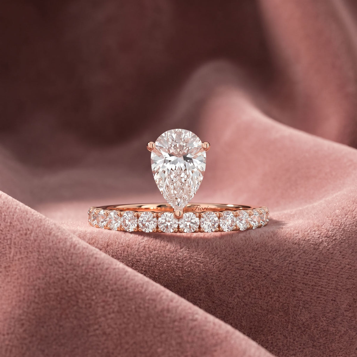 18K Bespoke Pear Diamond Ring — AI cloth, in-house