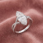 18K Solitaire Marquise Diamond Engagement Ring — AI cloth, in-house
