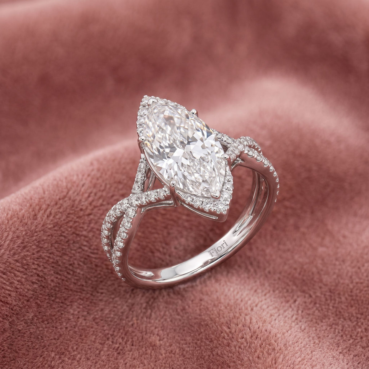 18K Solitaire Marquise Diamond Engagement Ring — AI cloth, in-house