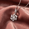 18K Circular Baguette Diamond Pendant — AI cloth, in-house