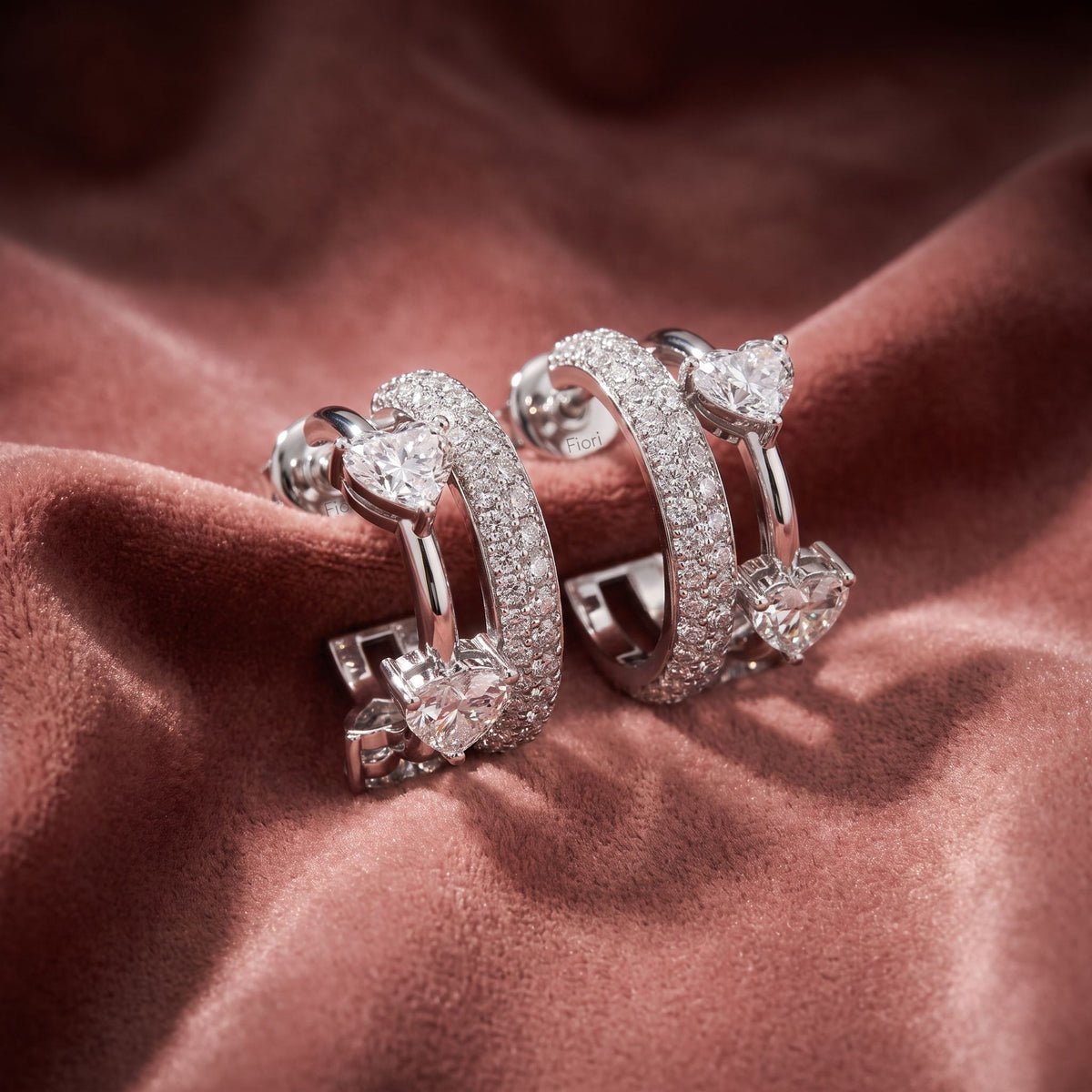 14K Half Hoop Diamond Earrings — AI cloth, in-house