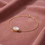 18K Gold Oval Diamond Bracelet — AI cloth, in-house