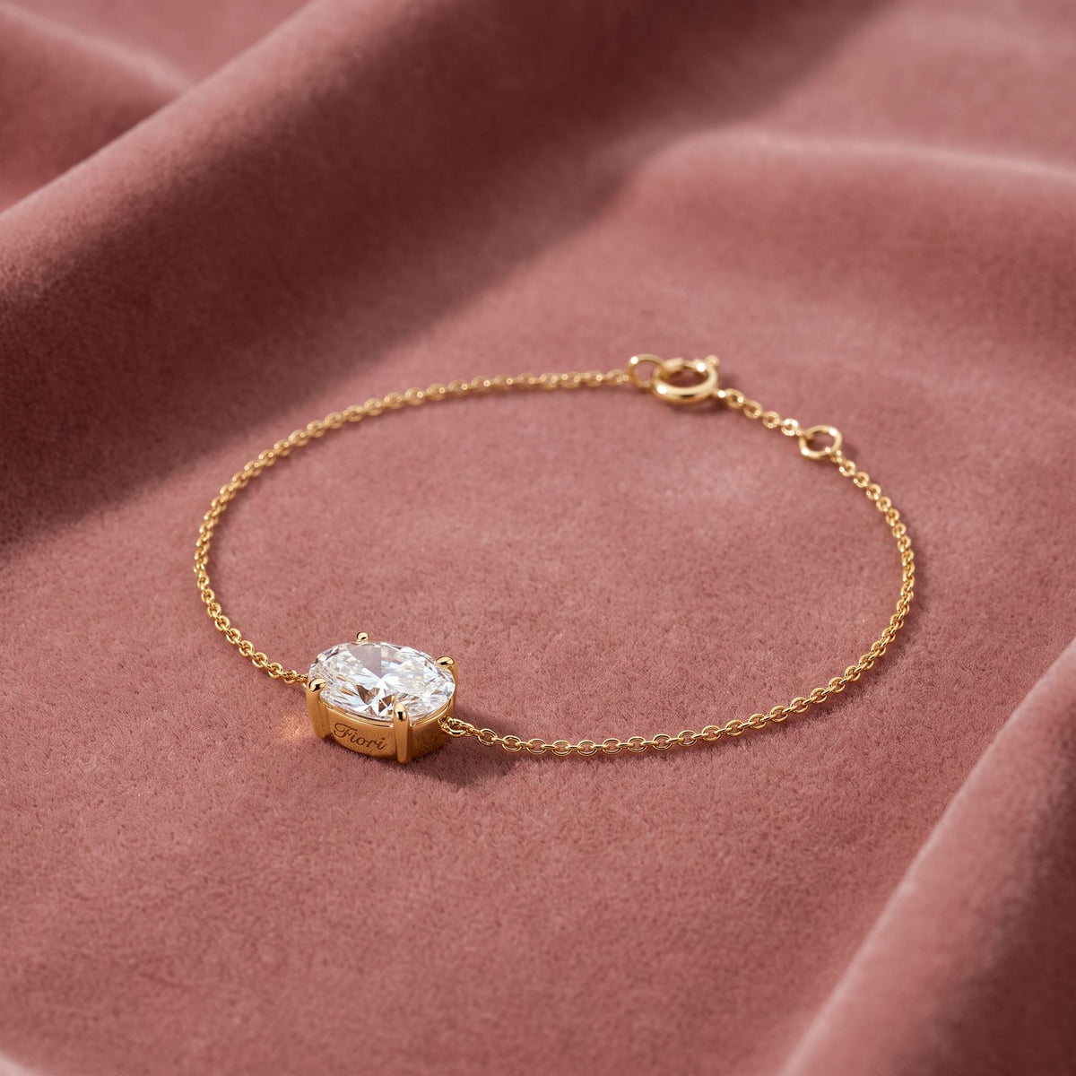 18K Gold Oval Diamond Bracelet — AI cloth, in-house