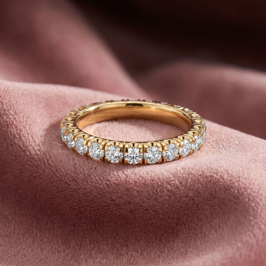 14K Full Eternity Diamond Ring — AI cloth, in-house