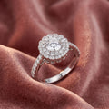 18K Halo Round Diamond Ring — AI cloth, in-house