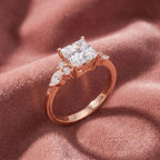 18K Bespoke Princess Diamond Ring — AI cloth, in-house