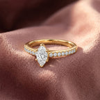 18K Marquise Diamond Solitaire Engagement Ring — AI cloth, in-house