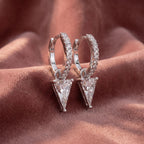 18K Triangle Diamond Drop Earrings — AI cloth, in-house