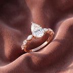 18K Bespoke Pear Diamond Engagement Ring — AI cloth, in-house