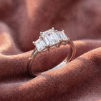 18K Trilogy Emerald Diamond Ring — AI cloth, in-house