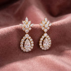 18K Pear Diamond Drop Earrings — AI cloth, in-house