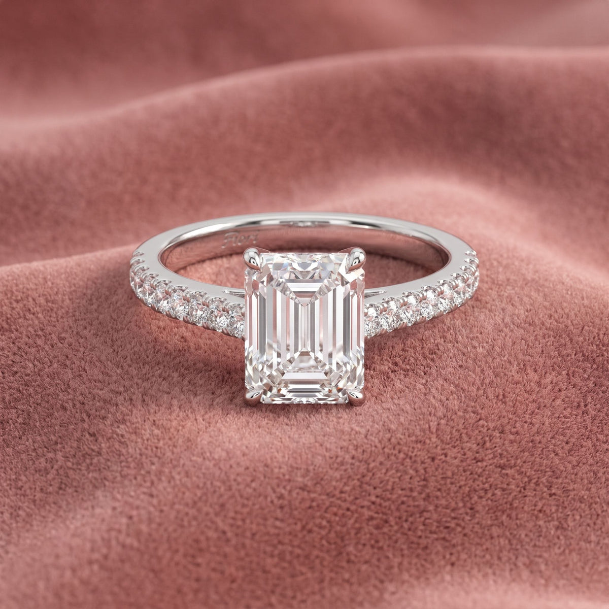 18K Emerald Diamond Ring — AI cloth, in-house