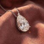 18K Solitaire Pear Diamond Pendant — AI cloth, in-house