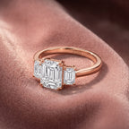 18K Trilogy Diamond Engagement Ring — AI cloth, in-house