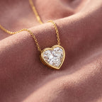 18K Heart Solitaire Diamond Pendant — AI cloth, in-house