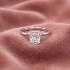 18K Solitaire Emerald Diamond Engagement Ring — AI cloth, in-house