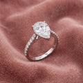 18K Solitaire Pear Diamond Engagement Ring — AI cloth, in-house