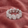 18K Full Eternity Marquise Diamond Halo Ring — AI cloth, in-house