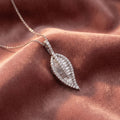 18K Leaf Baguette Diamond Pendant — AI cloth, in-house
