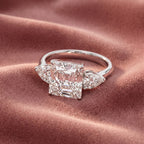 18K Trilogy Asscher Diamond Engagement Ring — AI cloth, in-house