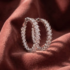 18K Marquise Diamond Hoop Earrings — AI cloth, in-house
