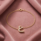 18K Arabic Alphabet Diamond Bracelet — AI cloth, in-house