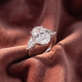 18K Trilogy Oval Diamond Engagement Ring — AI cloth, in-house