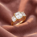 18K Trilogy Diamond Engagement Ring — AI cloth, in-house