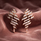 18K Geometric Drop Bespoke Diamond Earrings — AI cloth, in-house