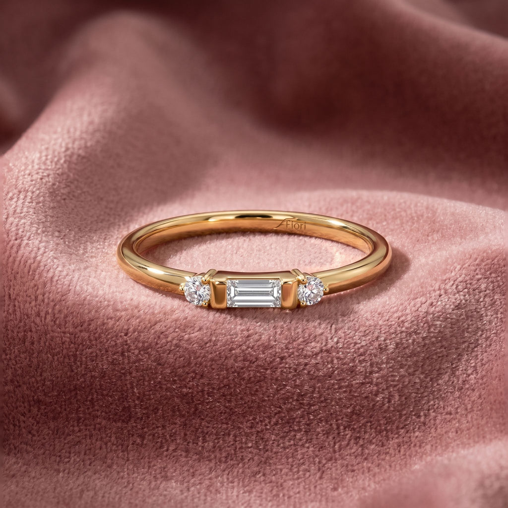 18K Baguette Diamond Promise Ring — AI cloth, in-house