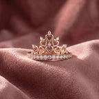 18K Bespoke Crown Diamond Ring — AI cloth, in-house