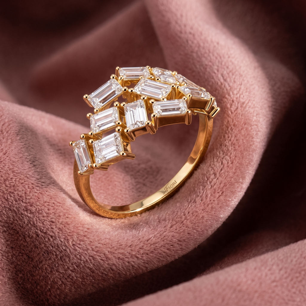 18K Bespoke Baguette Diamond Ring — AI cloth, in-house