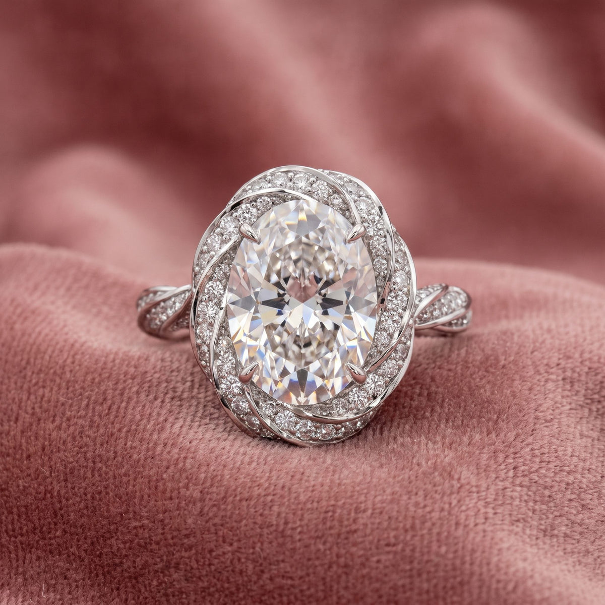 18K Solitaire Oval Diamond Ring — AI cloth, in-house