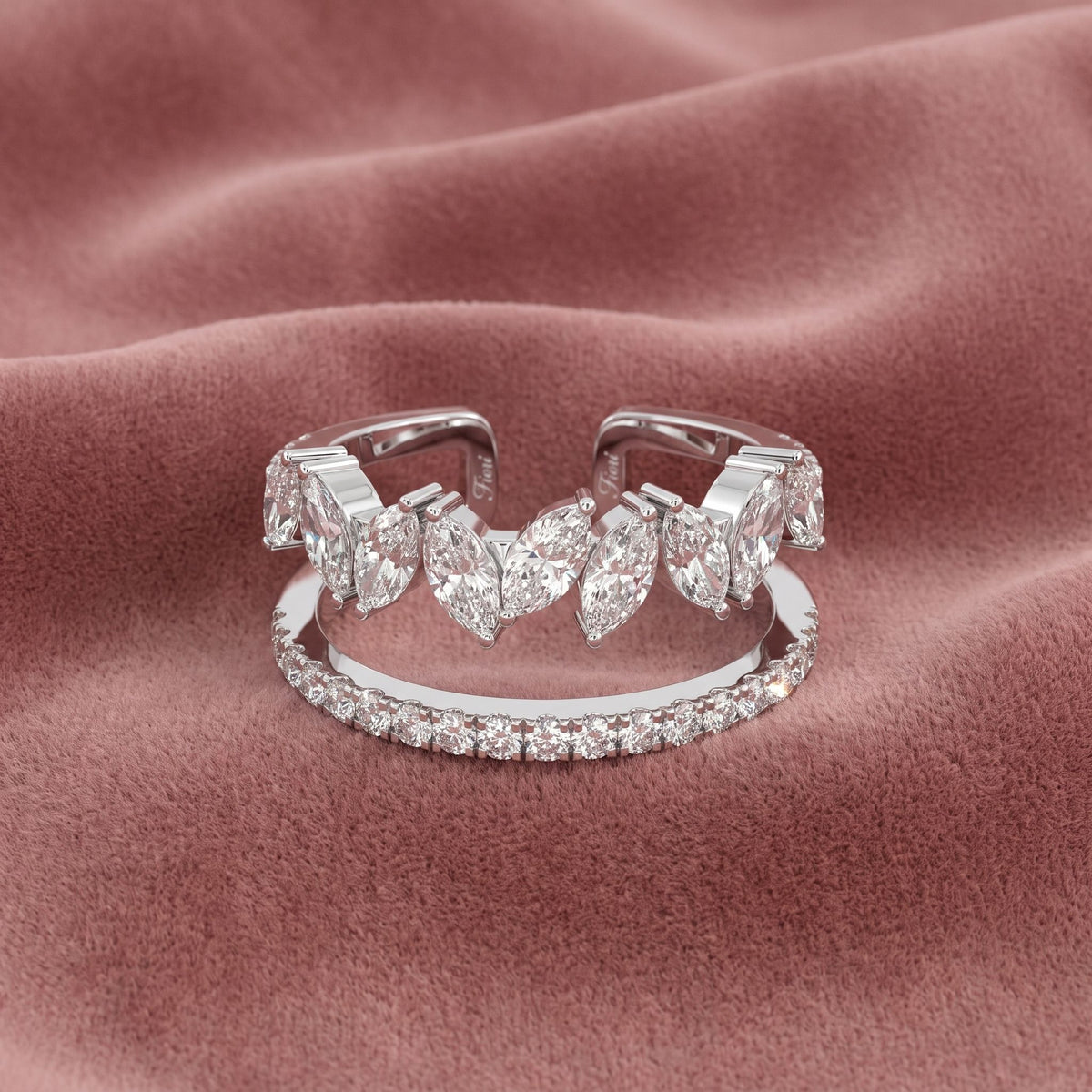 18K Bespoke Marquise Diamond Ring — AI cloth, in-house