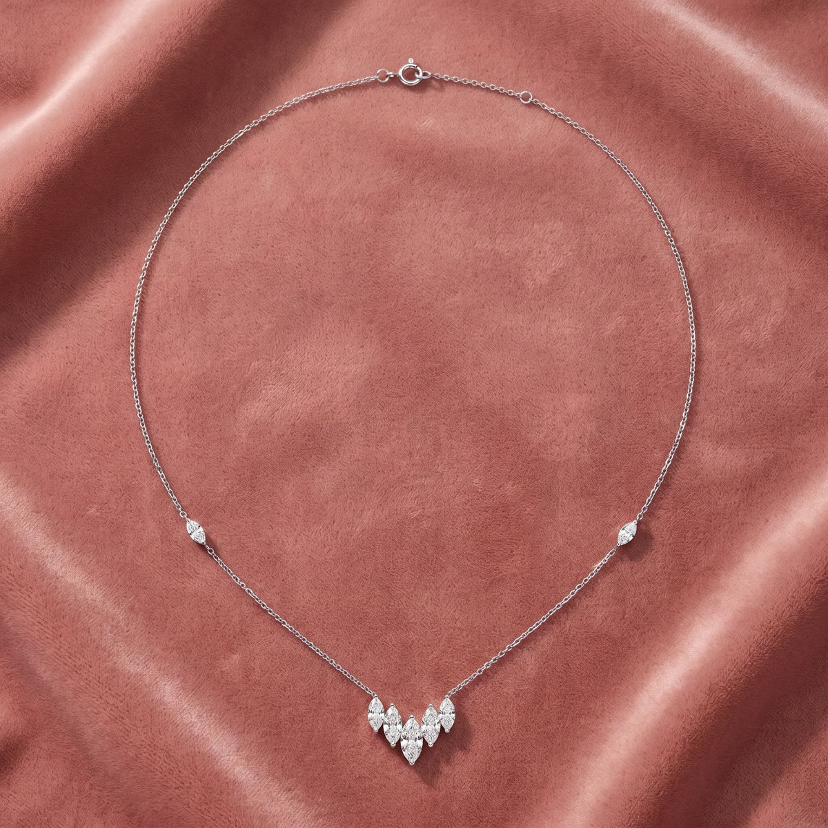 18K Minimalist Charm Diamond Necklace — AI cloth, in-house