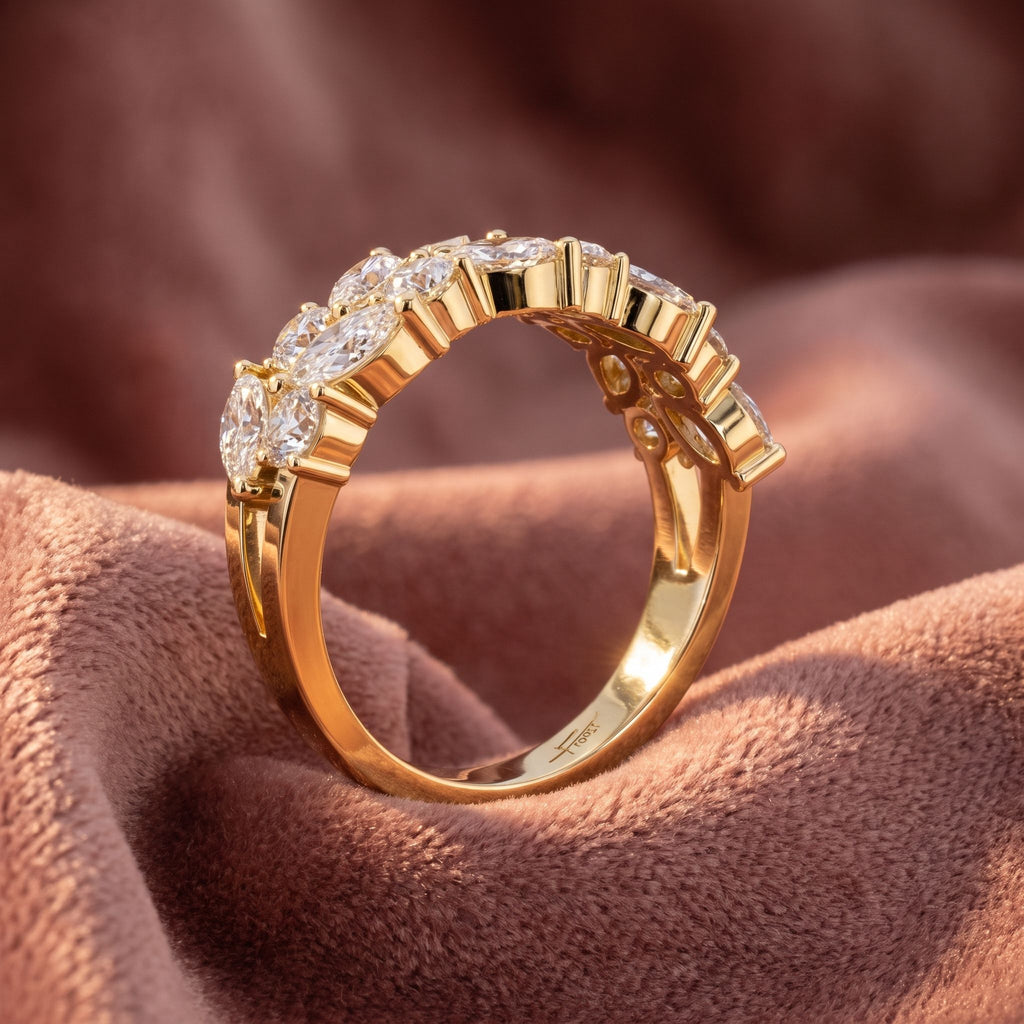 18K Eternity Marquise Diamond Ring — AI cloth, in-house