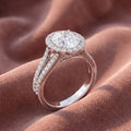 18K Halo Oval Diamond Engagement Ring — AI cloth, in-house