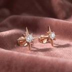 18K Starburst Diamond Earrings — AI cloth, in-house