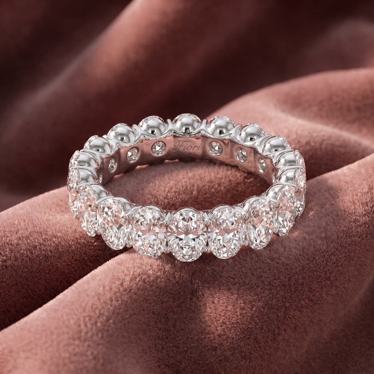 14K Oval Eternity Diamond Ring — AI cloth, in-house