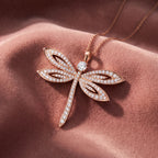 18K Dragonfly Pave Diamond Pendant — AI cloth, in-house