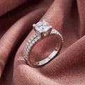 18K Round Brilliant Pavé Diamond Ring — AI cloth, in-house