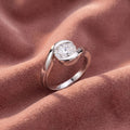 18K Oval Bezel Solitaire Diamond Ring — AI cloth, in-house